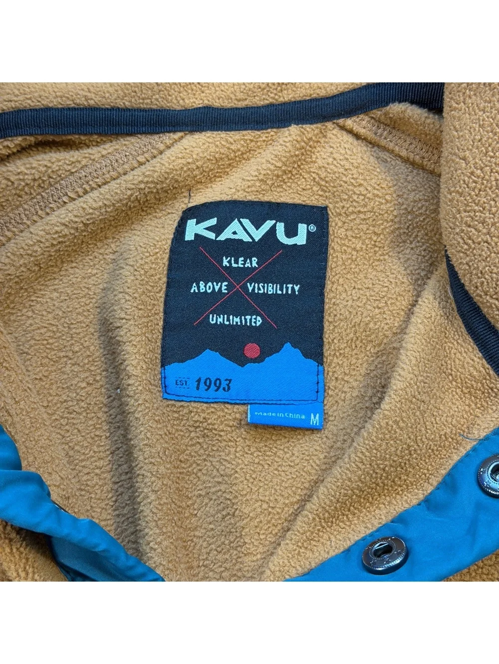KAVU Fleece Pullover Snap Button Jacket M Gorpcore Outdoor Winter